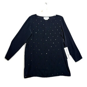 Diane Gilman 100% Silk Sequin Tunic Women's Size Small Classic Party Old Money